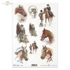 woman, ladies riding dress, horses, horses' heads 